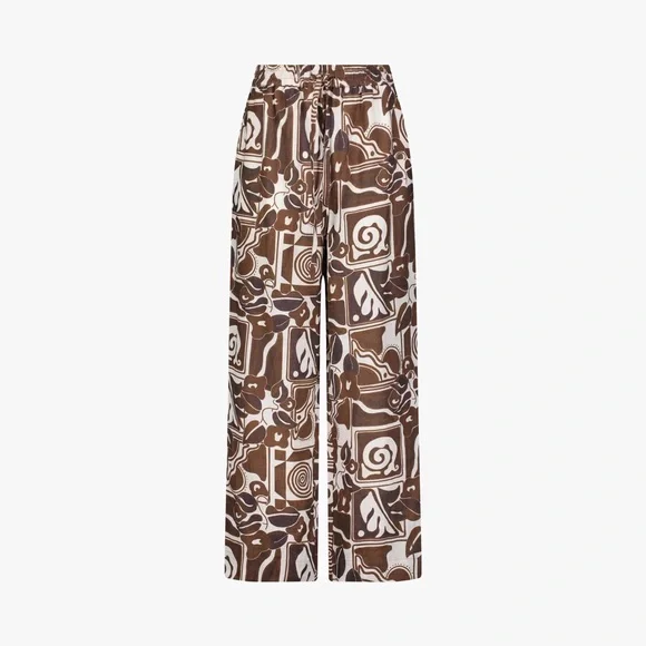 Mara Hoffman Jackie Pant Straight Leg Elastic Waistband Drawstring Abrazo Hemp - Picture 5 of 12